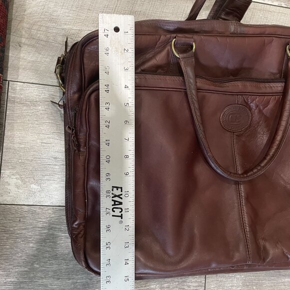 Brown Colombian Soft Leather Duffel Duffle Gym Travel Weekender Bag Pack Vintage - Picture 6 of 7